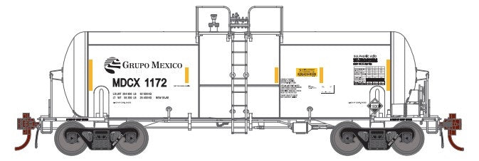 Athearn Genesis HO G25750 13,600 Gallon Acid Tank Cars, Grupo Mexico (3)