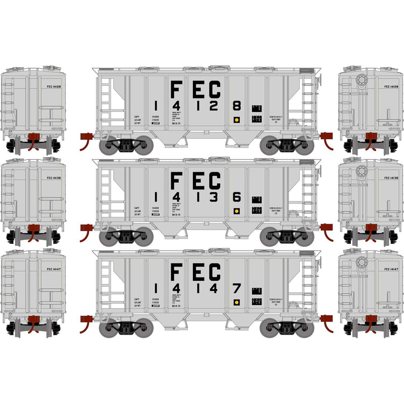 Athearn HO 15420 PS-2 2003 2-Bay Covered Hoppers, Florida East Coast