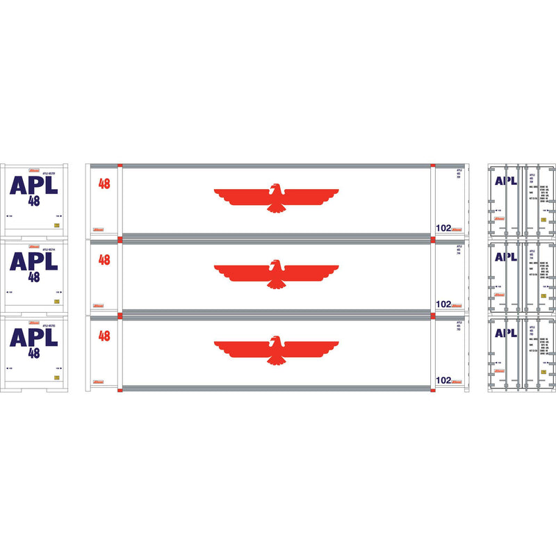 PREORDER Athearn ATH19139 HO 48' Containers, APLU