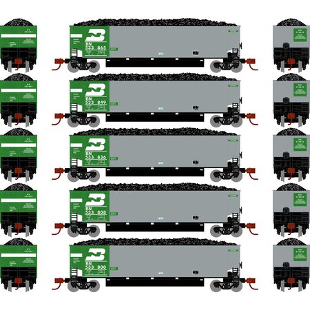 Athearn N 25058 Bethgon Coalporters with Loads, Burlington Northern