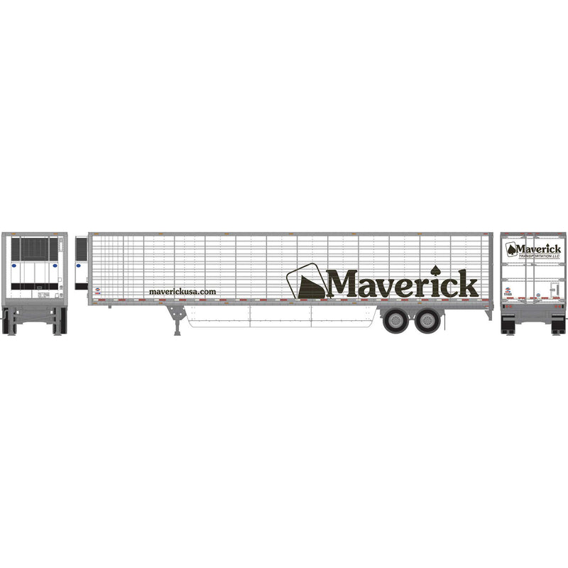 Athearn ATH26754 HO 53' Reefer Trailer, Maverick Transportation