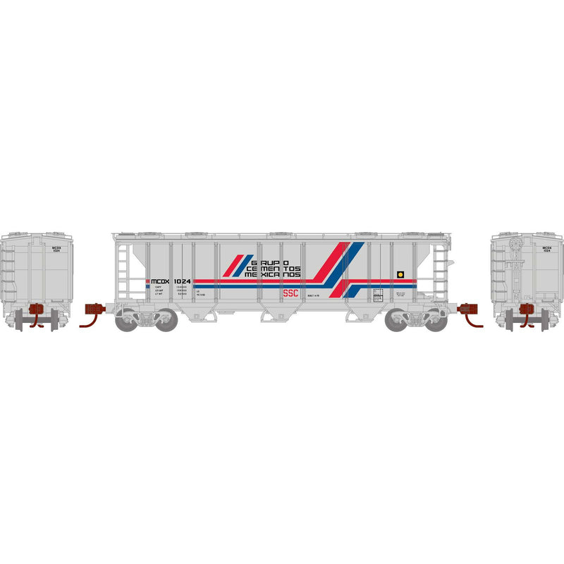 Athearn N 28354 PS-2 2893 3-Bay Covered Hopper, Grupo Cementos Mexicanos