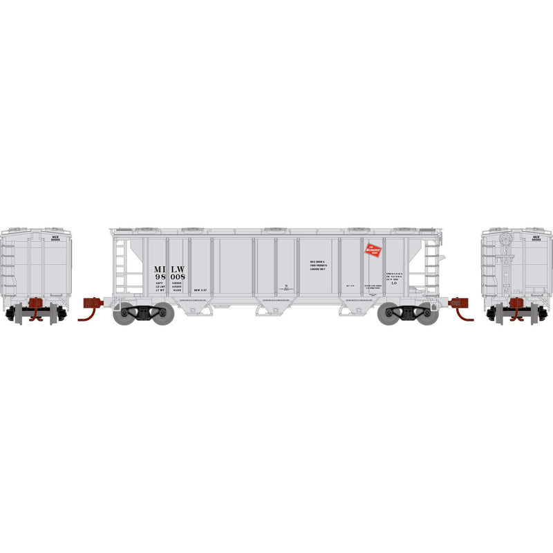 Athearn N 28355 PS-2 2893 3-Bay Covered Hopper, Milwaukee Road