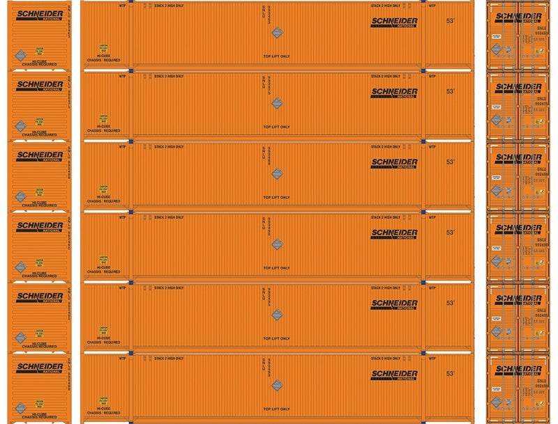 Athearn HO 28523 53' CIMC Containers, Schneider