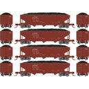 Athearn ATH28566 N 40' Offset Coal Hopper With Load, ATSF