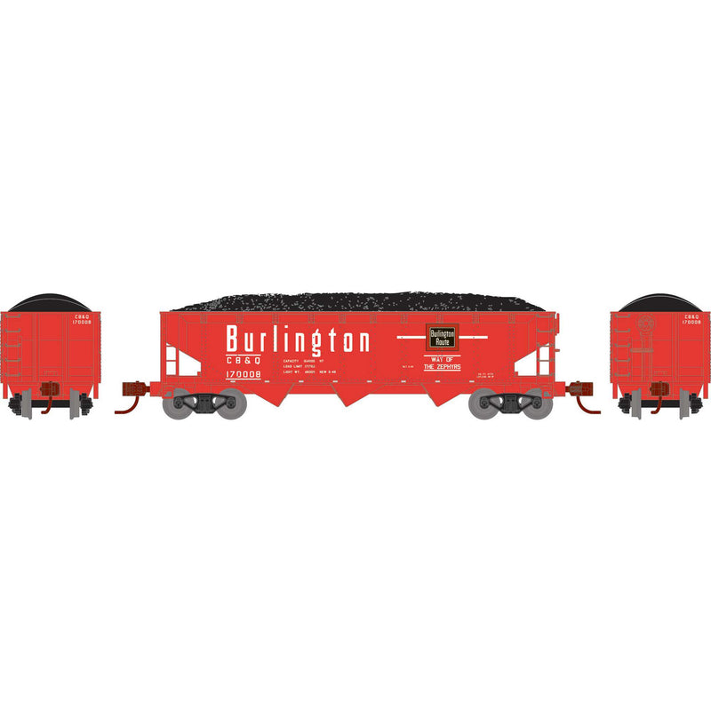 PREORDER Athearn ATH28567 N 40' Offset Coal Hopper With Load, CB&Q