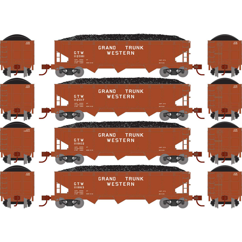 Athearn ATH28575 N 40' Offset Coal Hopper With Load, GTW