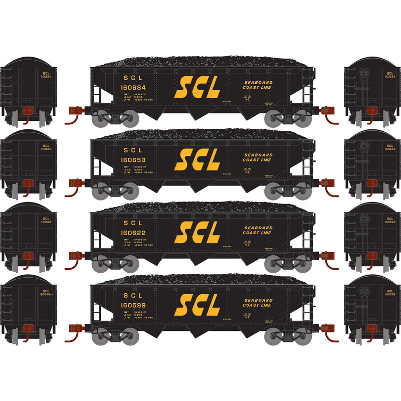 Athearn ATH28577 N 40' Offset Coal Hopper With Load, SCL