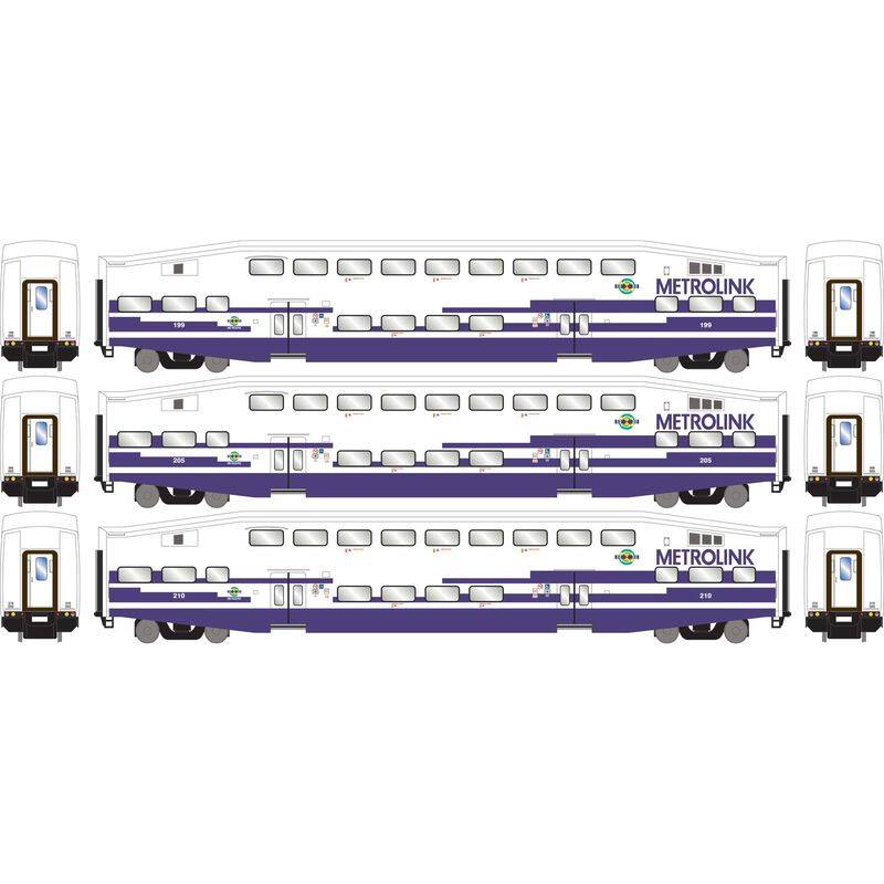 PREORDER Athearn ATH28585 N Bombardier Cab, Coach Cars, As Delivered - SCAX