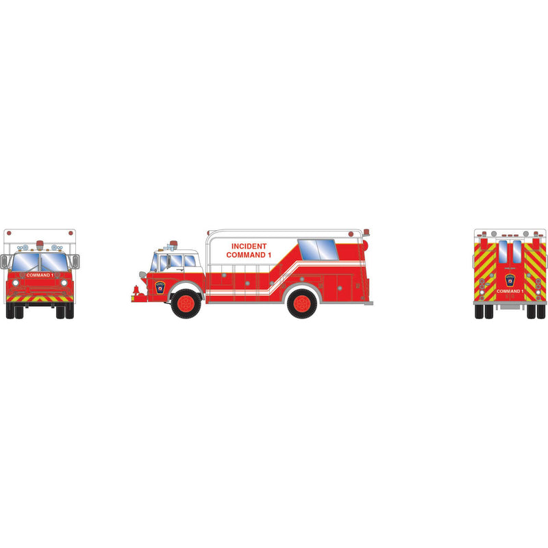 PREORDER Athearn ATH29470 HO Ford C Fire Rescue Truck, County Incidnt CMD 1