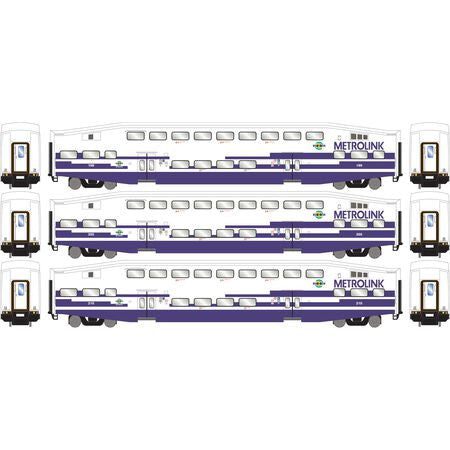 Athearn HO 29706 Bombardier Coaches, Metrolink (SCAX) (3)