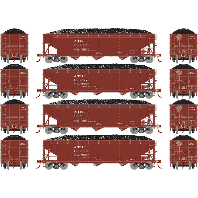 PREORDER Athearn ATH33079 HO 40' Offset Coal Hopper With Load, ATSF