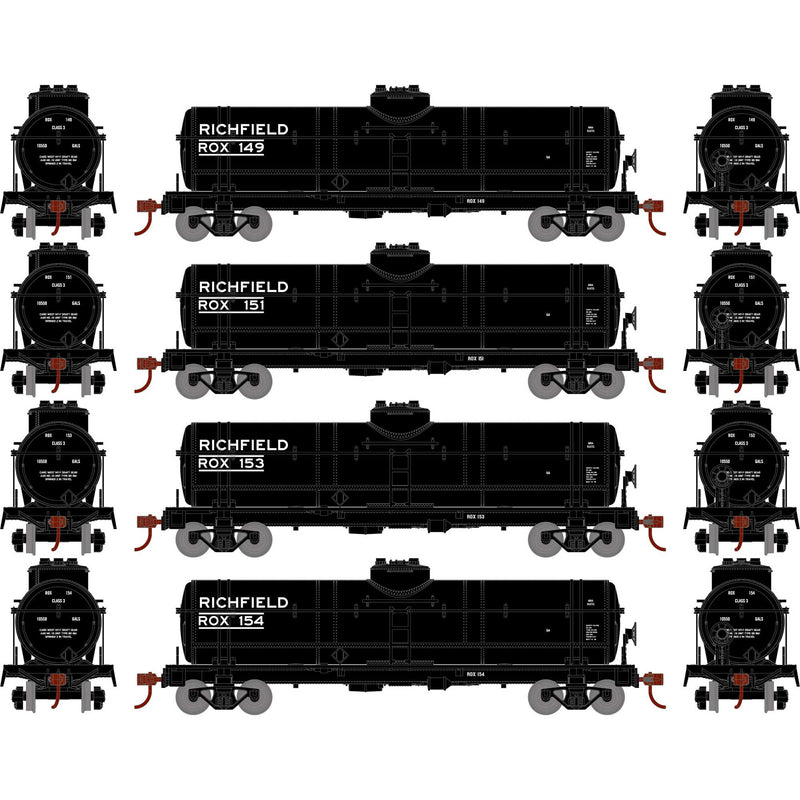 PREORDER Athearn ATH3379 HO 1-Dome Tank, Richfield/ROX (4)