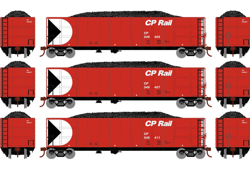 Athearn N 3880 Thrall High Side Gondolas with Loads, CP Rail