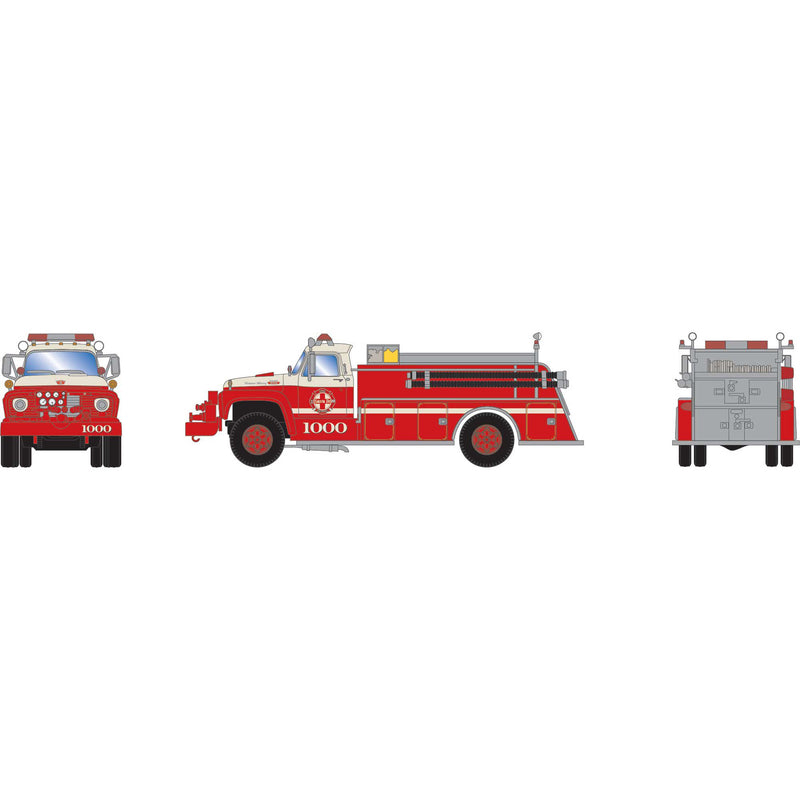 PREORDER Athearn ATH4571 HO Ford F-850 Fire Truck, Santa Fe