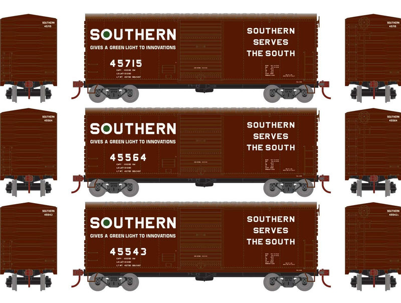 Athearn HO 67971 40' Modern Box Cars, Southern (3)