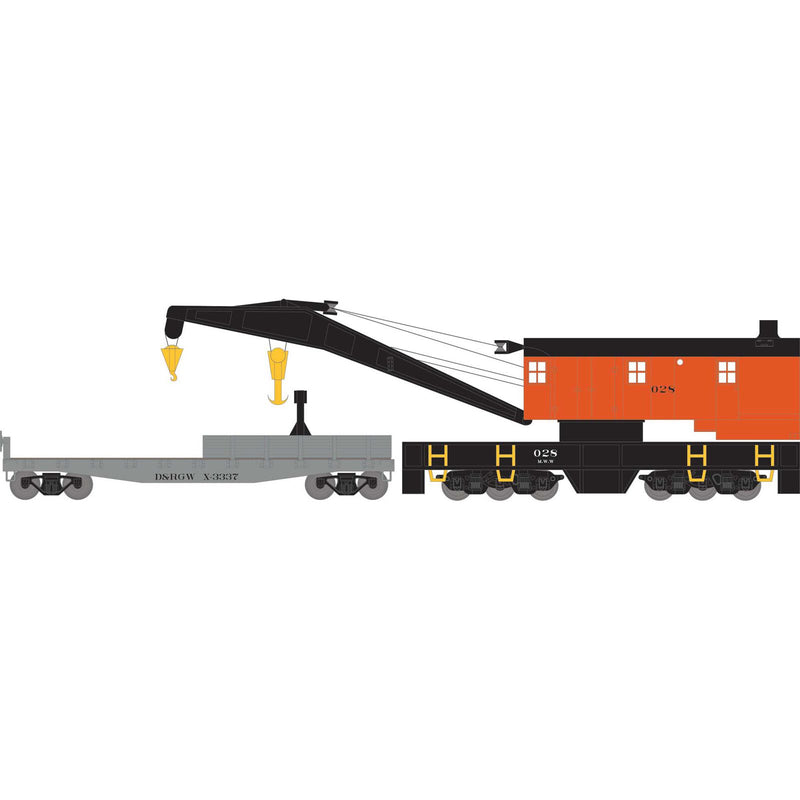 Athearn HO 75423 200-Ton Crane/Tender, Denver and Rio Grande Western