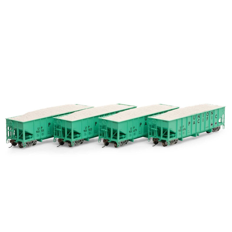 Athearn HO 7649 40' Ribbed 3-Bay Ballast Hoppers, Union Pacific