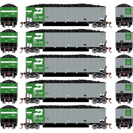 Athearn HO 81592 Bethgon Coalporters with Loads, Burlington Northern