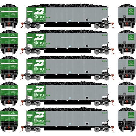 Athearn HO 81593 Bethgon Coalporters with Loads, Burlington Northern