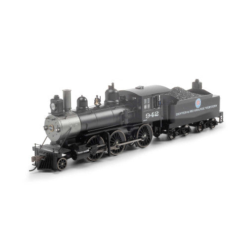 Athearn HO 87213 Old Time 2-6-0 Mogul Steam Locomotive, Denver and Rio Grande Western