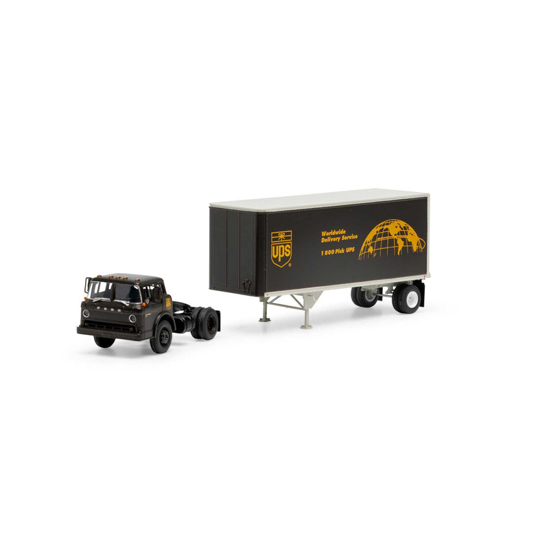 Athearn HO 90994 Ford C Tractor with 28' Trailer, UPS