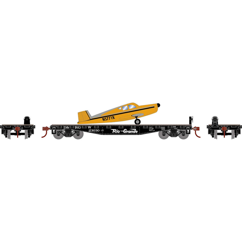 PREORDER Athearn ATH96448 HO 40' Flat Car w/Plane, D&RGW