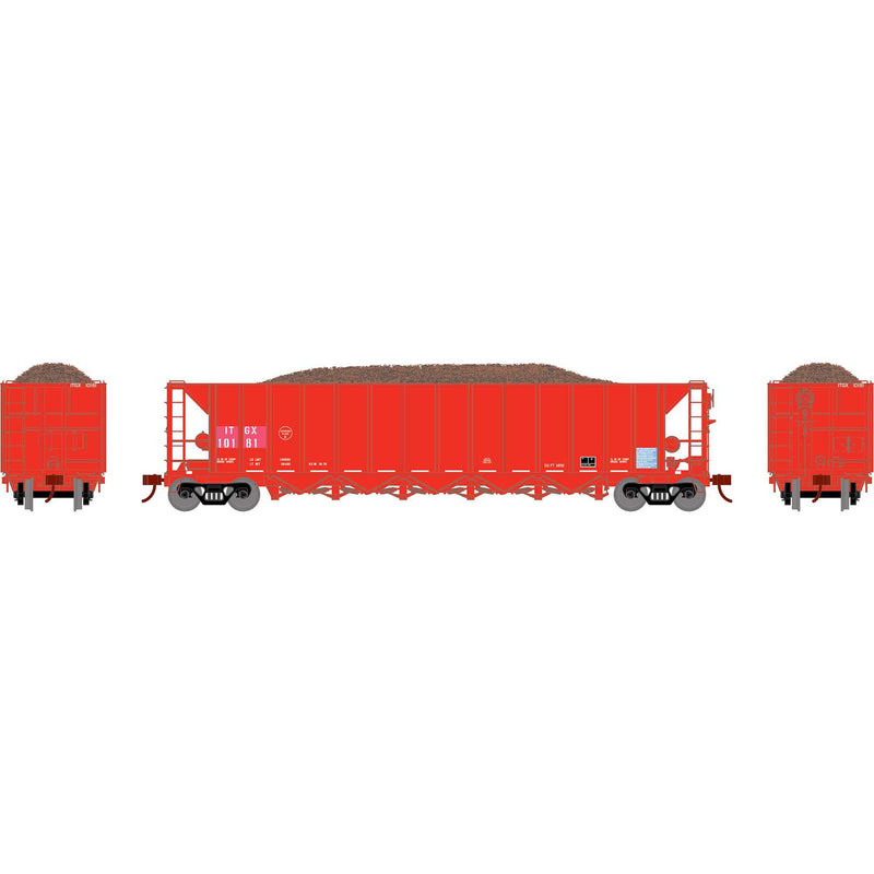 PREORDER Athearn ATH98492 HO RTR 5Bay Rapid Discharge Hopper,ITGX/Red