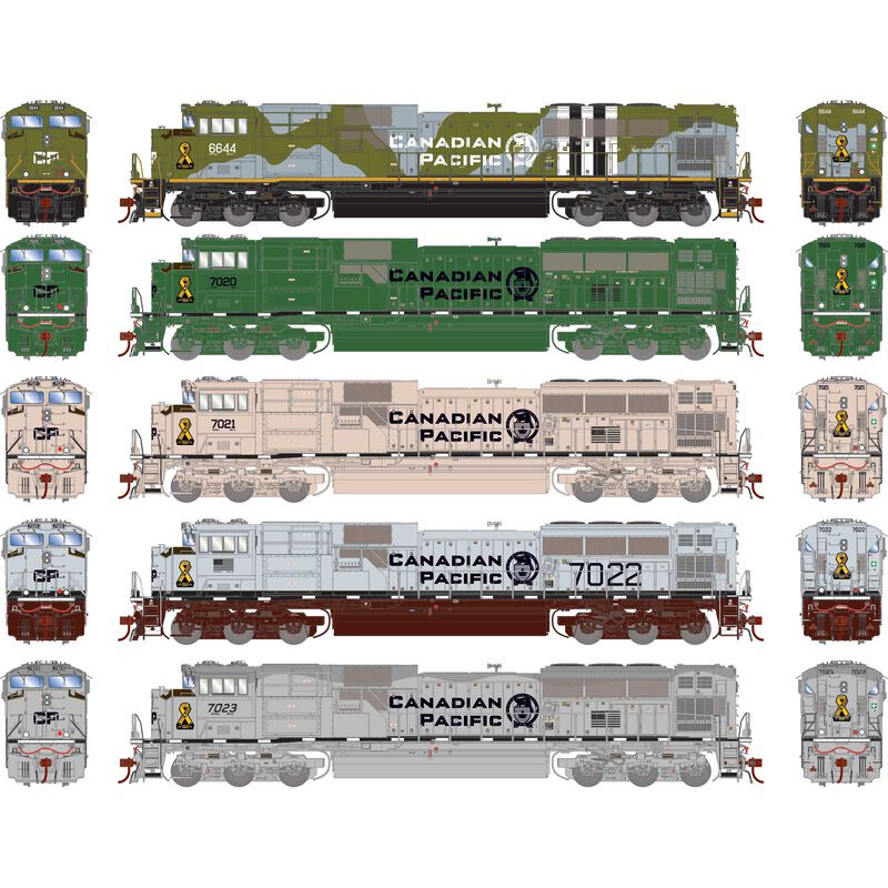 PREORDER Athearn Genesis ATHG-1145 HO GEN EMD SD70ACU Locomotive,CP Military Tribute Set 6644/7020/7021/7022/7023 5 pack of Locomotives