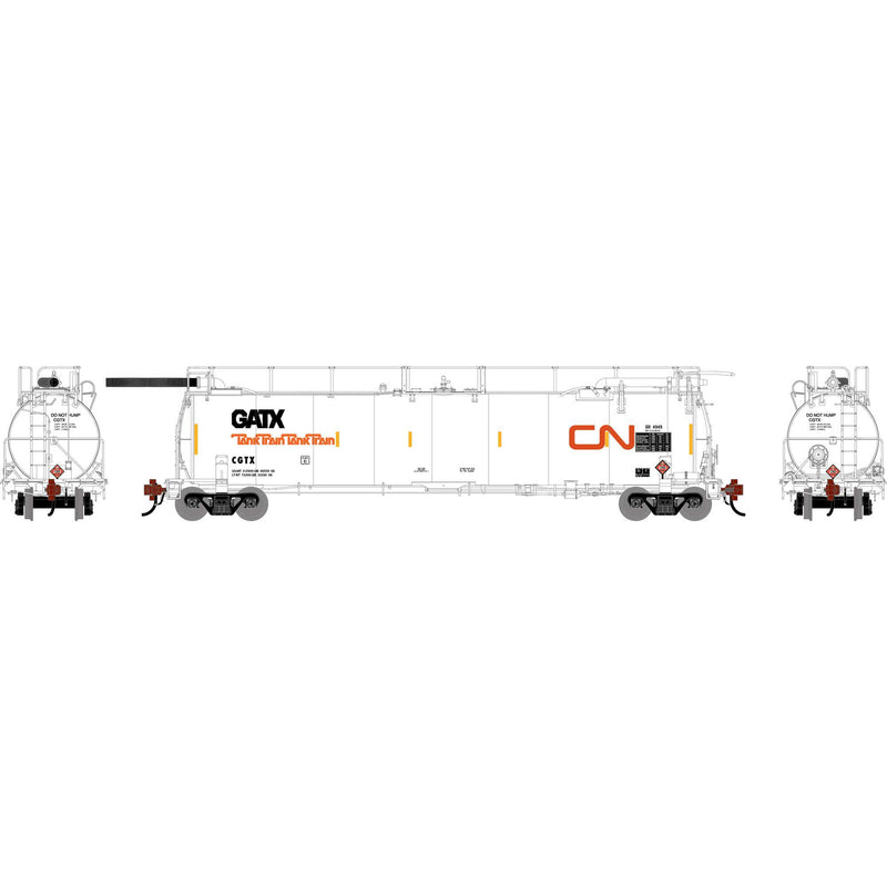PREORDER Athearn Genesis ATHG-1318 HO TankTrain Intermediate, CGTX Unnumbered