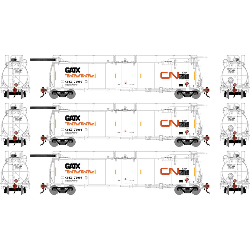 PREORDER Athearn Genesis ATHG-1323 HO TankTrain Intermediate, CGTX #79011 / #79012 / #79013