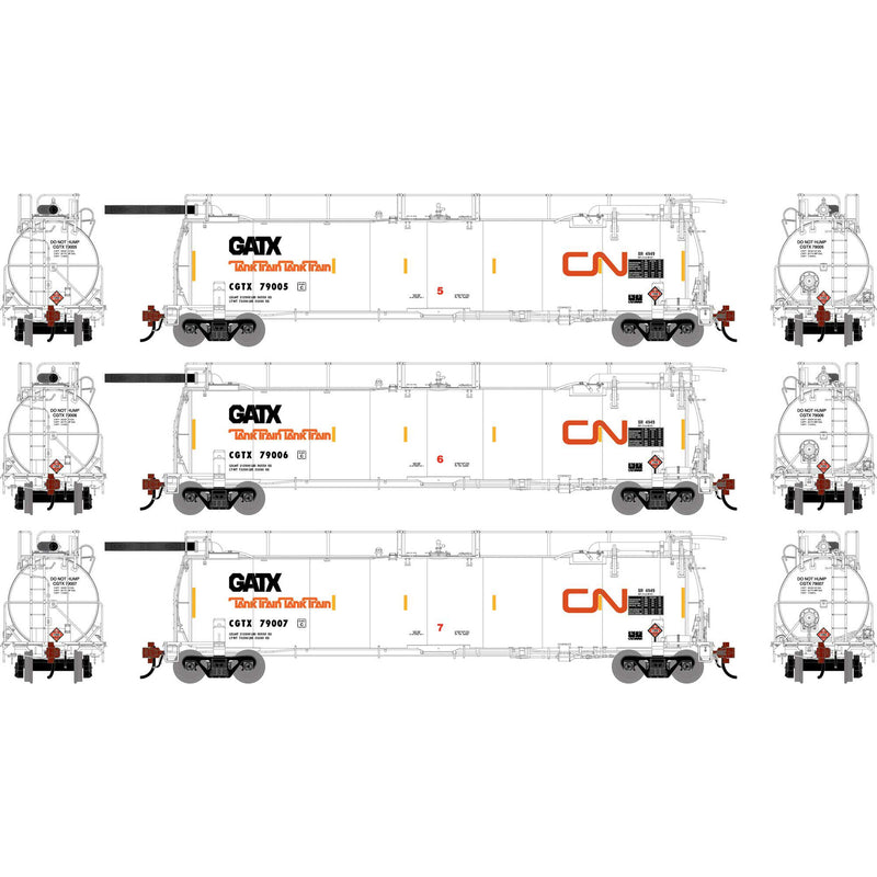 PREORDER Athearn Genesis ATHG-1321 HO TankTrain Intermediate, CGTX #79005 / #79006 / #79007