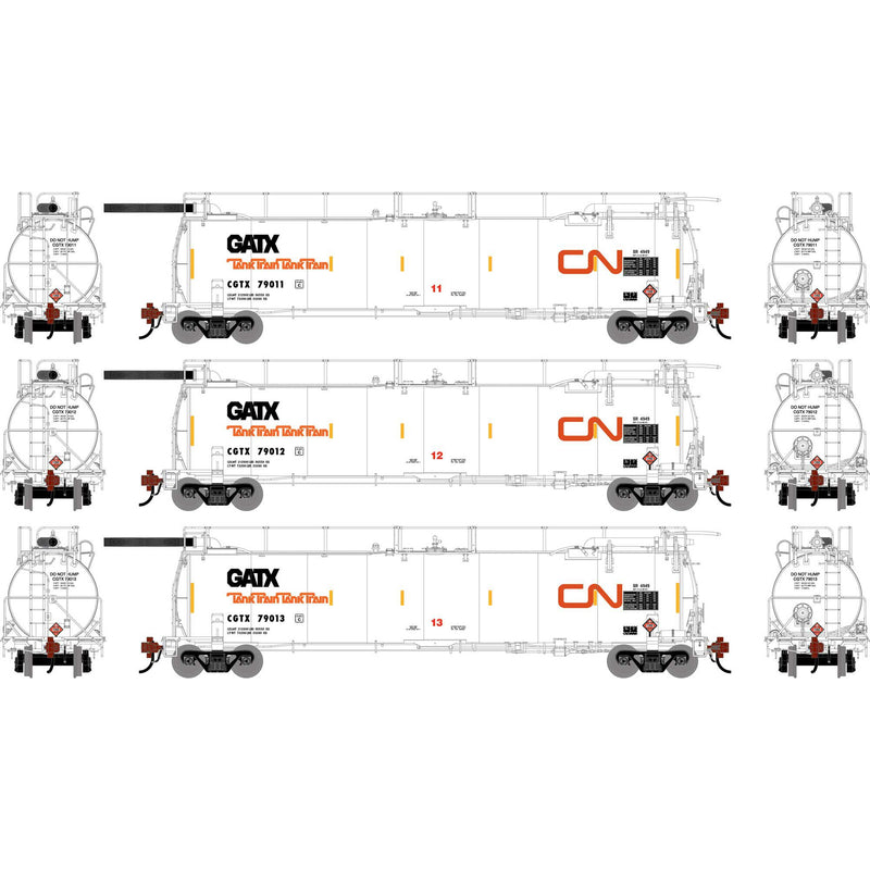 PREORDER Athearn Genesis ATHG-1323 HO TankTrain Intermediate, CGTX #79011 / #79012 / #79013