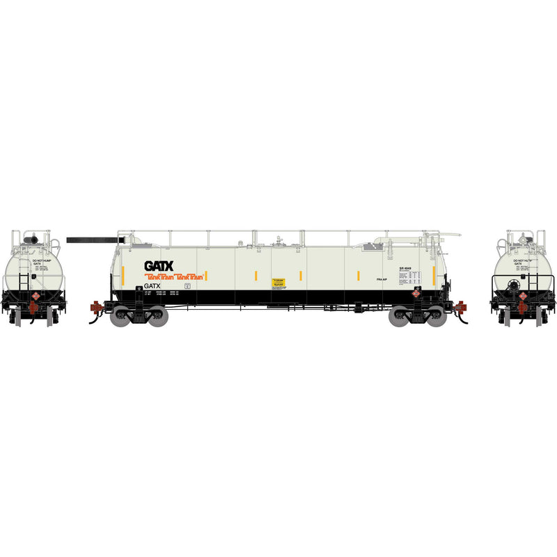 PREORDER Athearn Genesis ATHG-1325 HO TankTrain Intermediate, GATX White/Black Unnumbered
