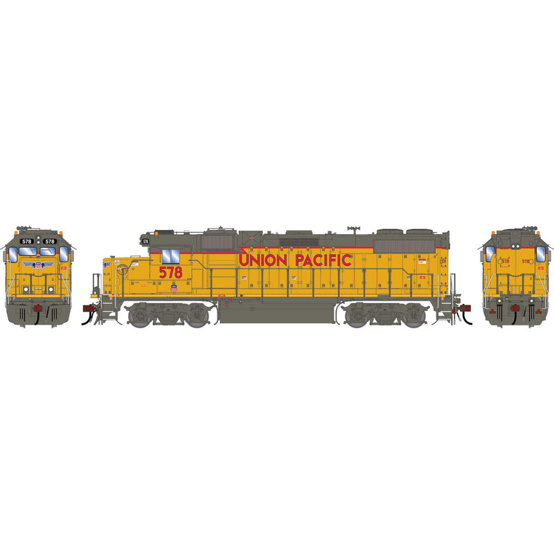 PREORDER Athearn Genesis ATHG-1402 HO GP38-2 Locomotive With DCC & Sound, UP 'Baby Wings/Yellow Sill'