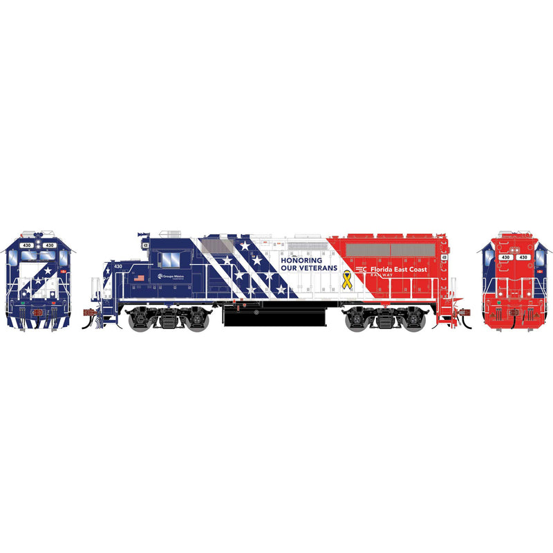 PREORDER Athearn Genesis ATHG-1746 HO GP40-2 Locomotive, FEC 'Honoring Our Veterans'