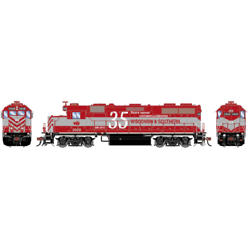 PREORDER Athearn Genesis ATHG-1974 HO GP39-2 PH I Locomotive, WAMX 'Wisconsin Southern 35th Anniversary'