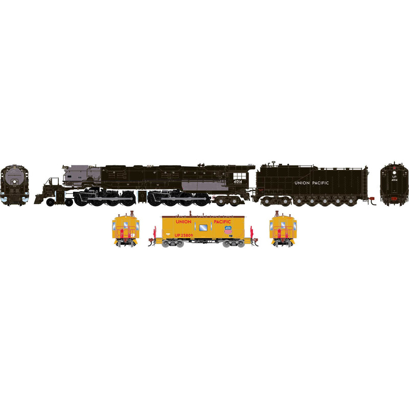 PREORDER Athearn Genesis ATHG-2077 HO 4-8-8-4 'Big Boy' Locomotive & CA-11 Caboose w/Lights, Locomotive-UP #4014, Caboose- UP 'Snowbus' #25809