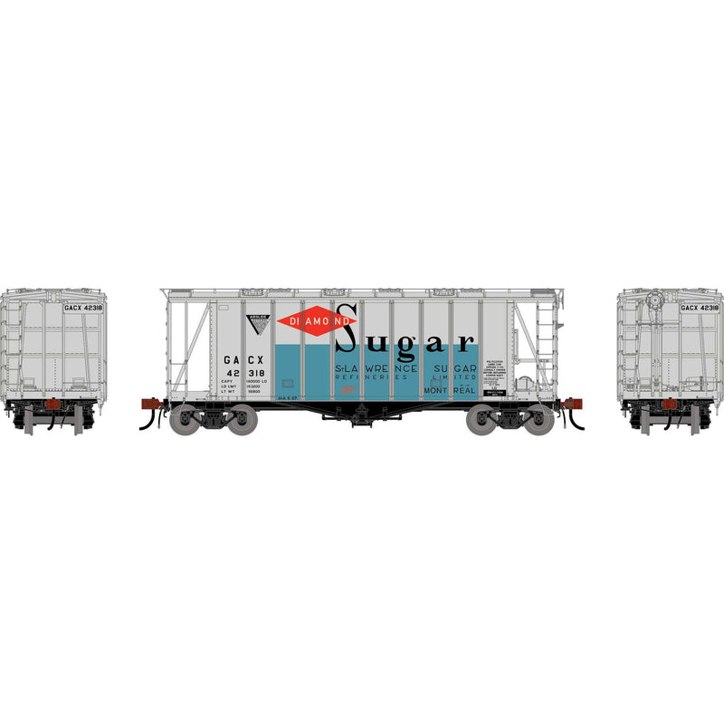 PREORDER Athearn Genesis ATHG-2133 HO GATC 2600 Airslide Covered Hopper, GACX/Diamond Sugar