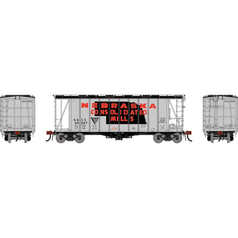 PREORDER Athearn Genesis ATHG-2136 HO GATC 2600 Airslide Covered Hopper, GACX/Nebraska Consolidated Mills