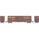 PREORDER Athearn Genesis ATHG-2222 50ft PC&F Smooth Side Box Car with 14ft Plug Door, Cotton Belt Primed for Grime 23565 (DCC and Sound)