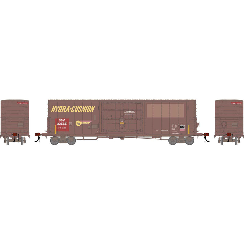 PREORDER Athearn Genesis ATHG-2222 50ft PC&F Smooth Side Box Car with 14ft Plug Door, Cotton Belt Primed for Grime 23565 (DCC and Sound)