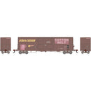 PREORDER Athearn Genesis ATHG-2223 50ft PC&F Smooth Side Box Car with 14ft Plug Door, Cotton Belt Primed for Grime 23651 (DCC and Sound)