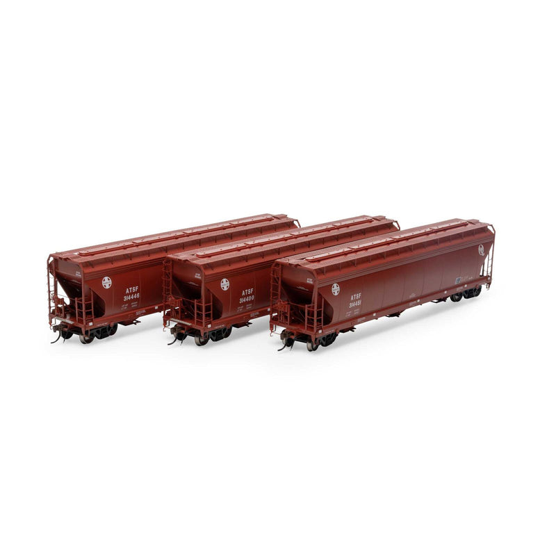 Athearn Genesis HO G15433 ACF 4600 3-Bay Centerflow Hoppers, Atchison Topeka and Santa Fe (3)