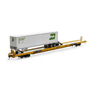 Athearn Genesis ATHG70741 HO F89-F 89'8" Flat w/Trailer, TTX #154714 / BNZ #250166