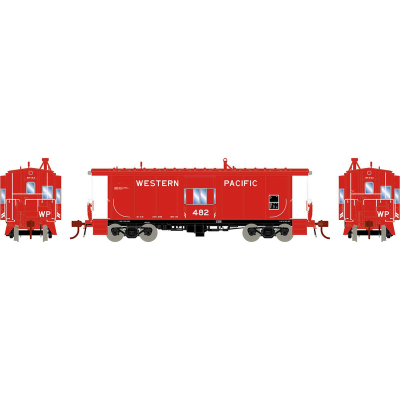 Athearn Genesis ATHG78599 HO Bay Window Caboose w/Lights,Western Pacific