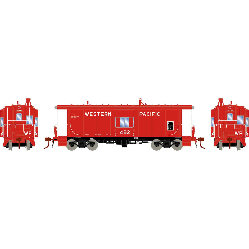 Athearn Genesis HO G78599 Bay Window Caboose with Lights, Western Pacific