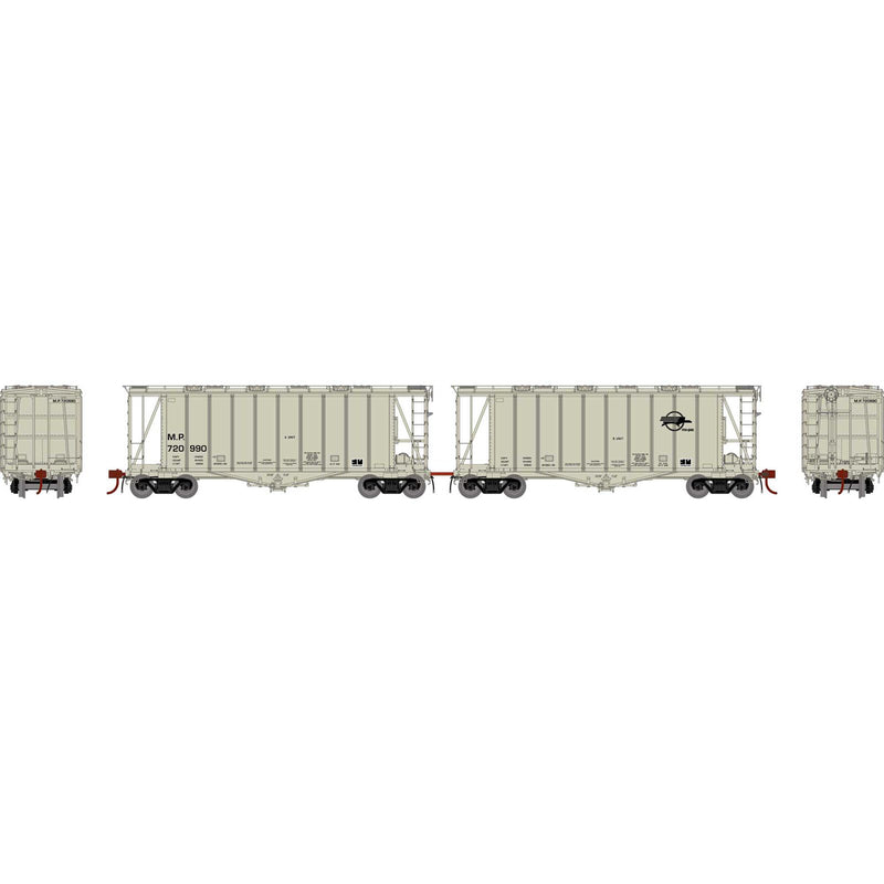 Athearn Genesis HO G87486 GATC 2600 Airslide Hoppers, Missouri Pacific (Drawbar Connected Set)