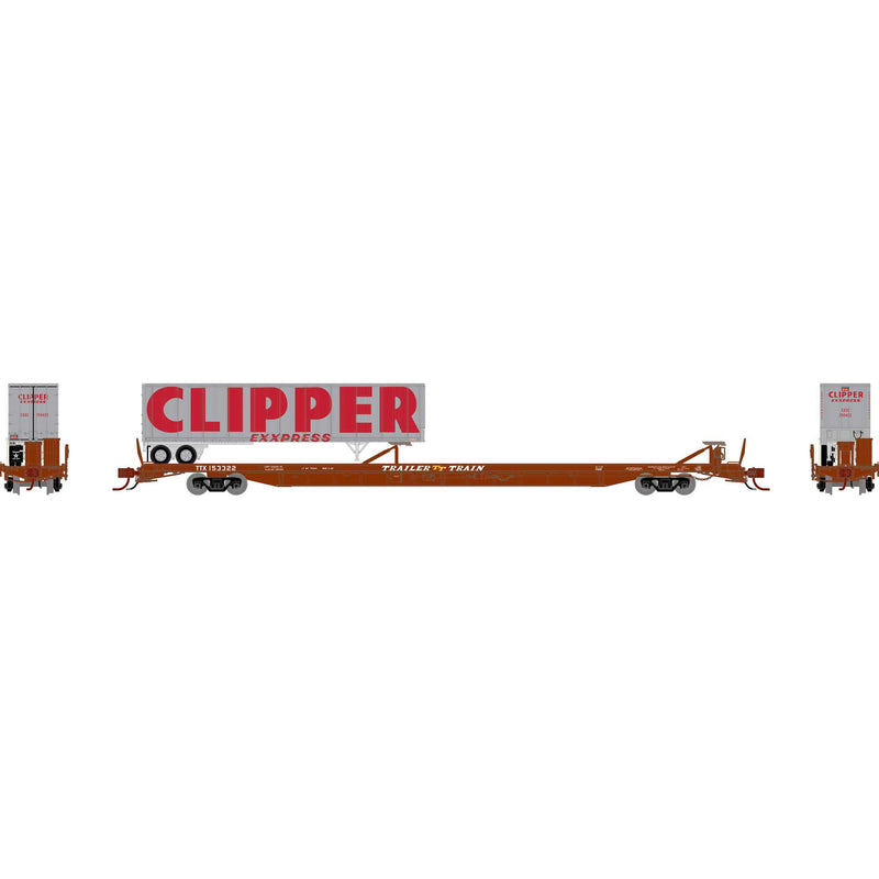 Athearn Genesis ATHGN14369 N F89-F Flat with Trailer, TTX #153322 / CXXZ #250433