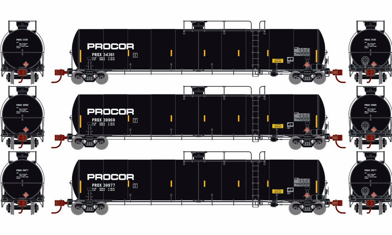 Athearn Genesis N GN16898 33,900 Gallon LPG Tank Cars, Procor